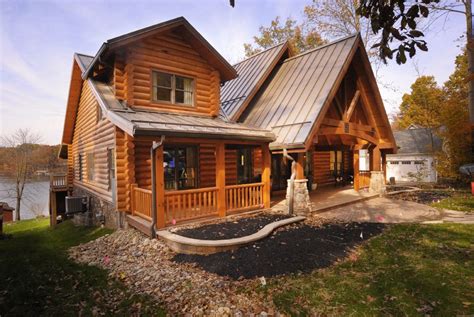 metal roof on log house|types of log cabin roof.